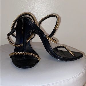 Black and gold Chain heels